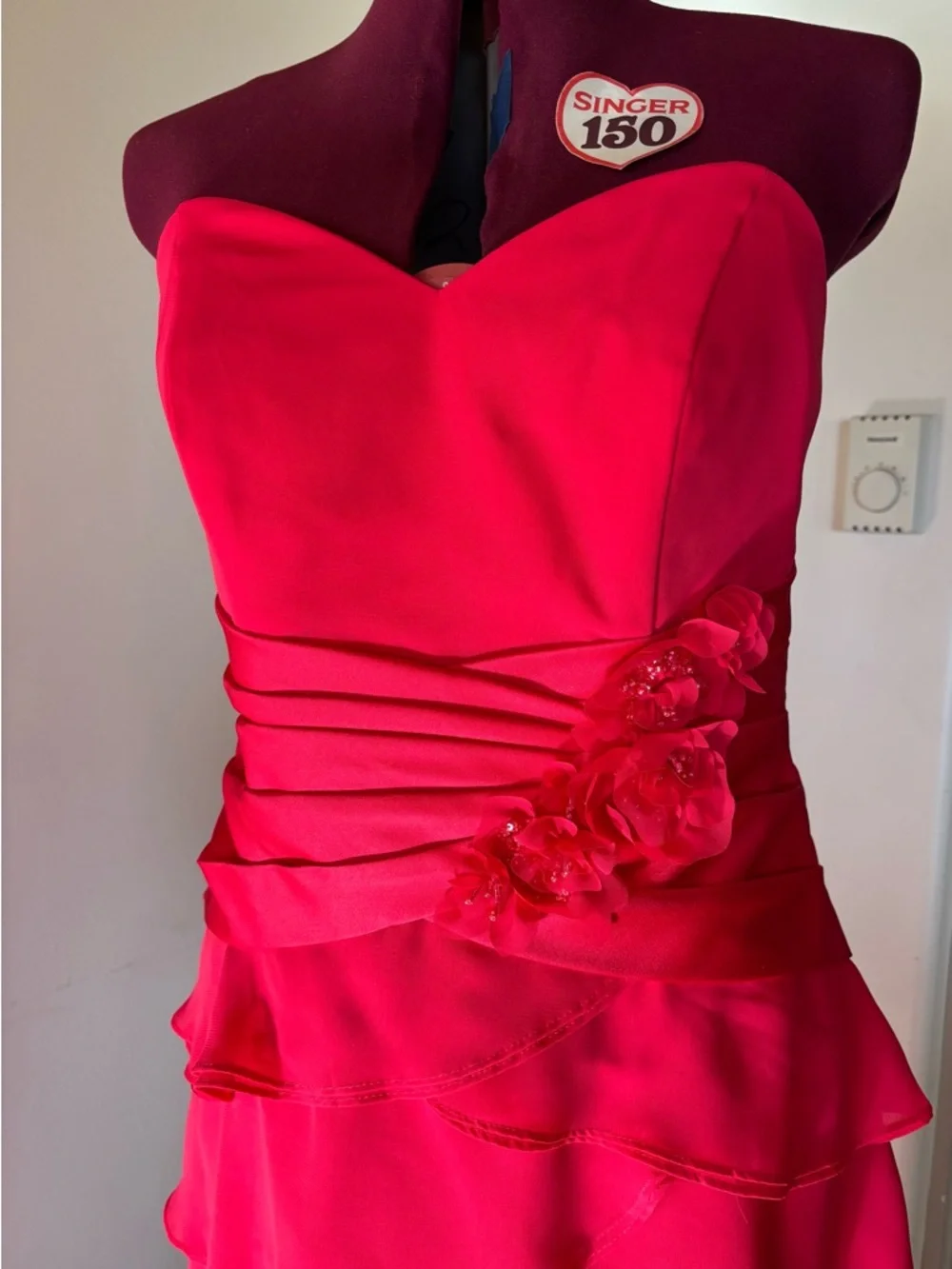 Alfred Angelo Pomegranate Tiered Ruffle Dress - Picture 2 of 7